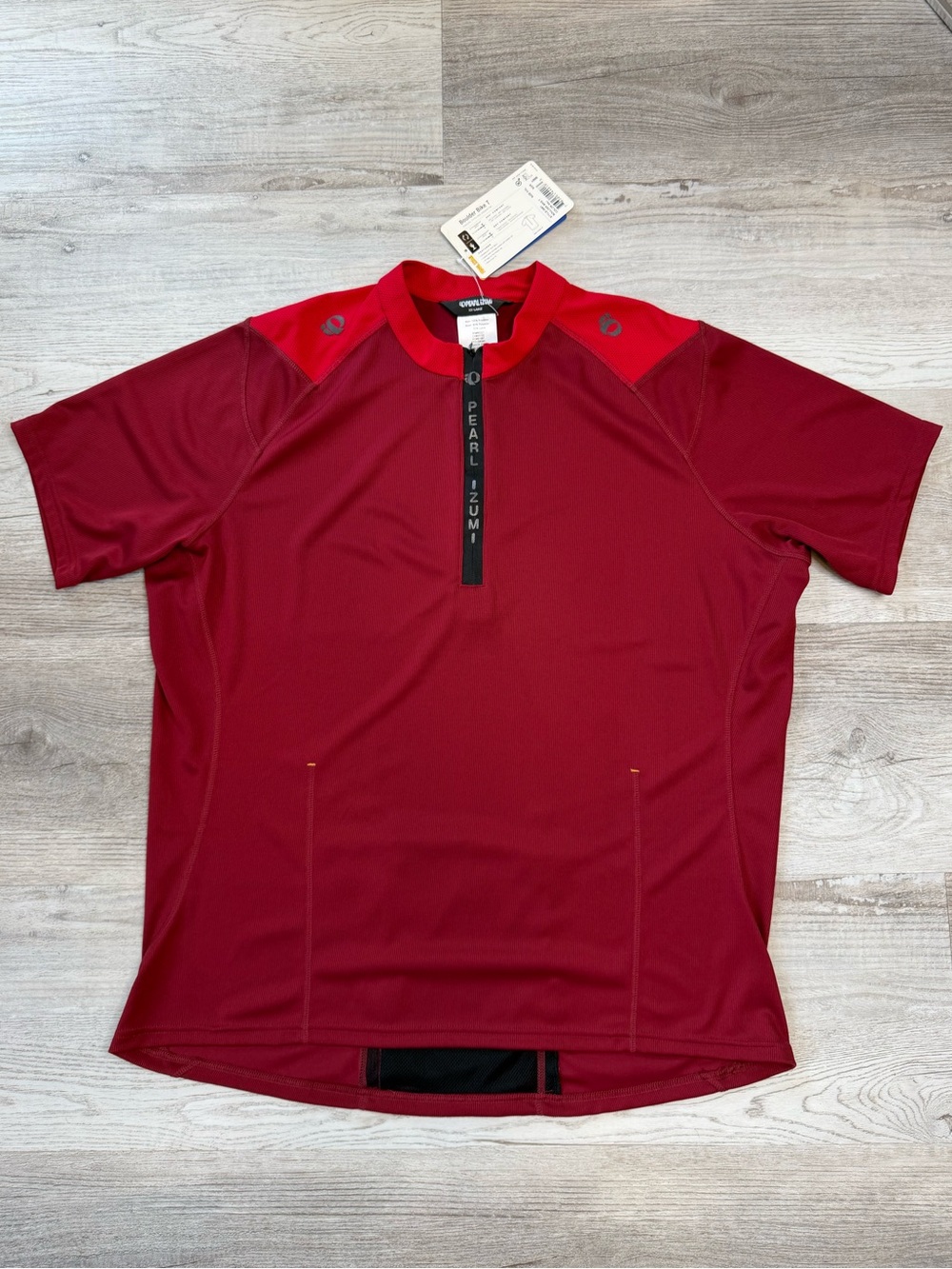 Pearl Izumi Boulder Bike T Cycling Jersey Shirt 1/2 Zip Red/Burgundy Mens XXL